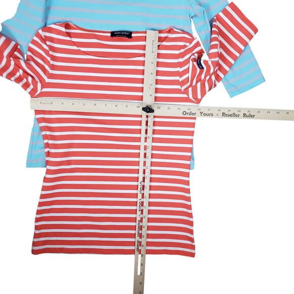 Lot Of 2 Saint James Garde Cote Striped Shirt Sz 4 3/4 Sleeve UV Nautical Preppy - Picture 15 of 16
